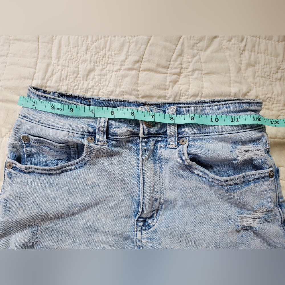 American Eagle Outfitters Light Blue Denim Skirt Size 0 - Picture 2 of 8